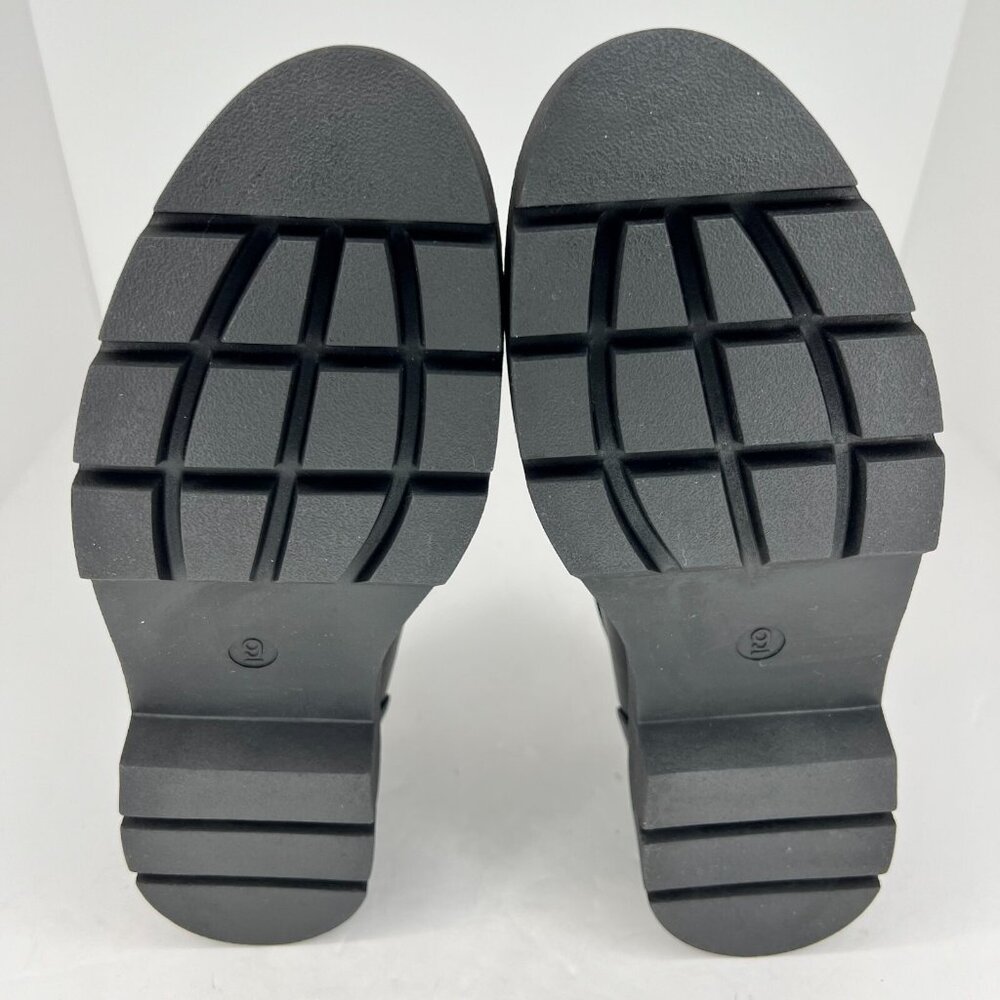 A New Day Womens Penny Black Faux Leather Classic Slip On Block Size 9 Loafers - Picture 8 of 9